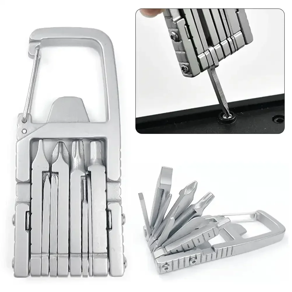 13 in 1 Multifunction Stainless Steel Tool Combination Folding Outdoor Tools Corkscrew Screwdriver Wrench Knife Knife Keychain