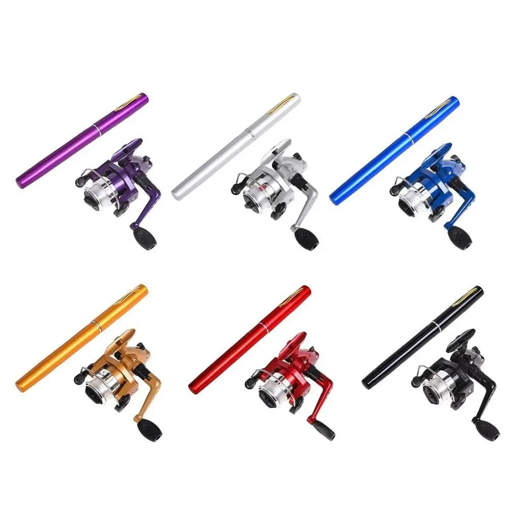 

Portable Pen Style Fishing Rod Hard Ultra Short Mini Fishing Pole Convenient Spinning Fishing Hand Pole River Pond