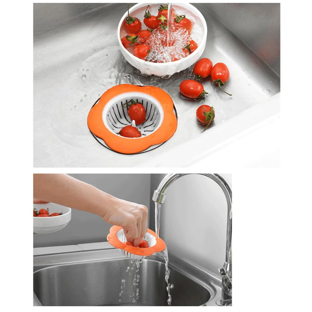 

Flower Type Floor Drain Plastic Sink Strainer Kitchen Bathroom Drain Cover Deodorant Filter Anti-Clog for Home Use