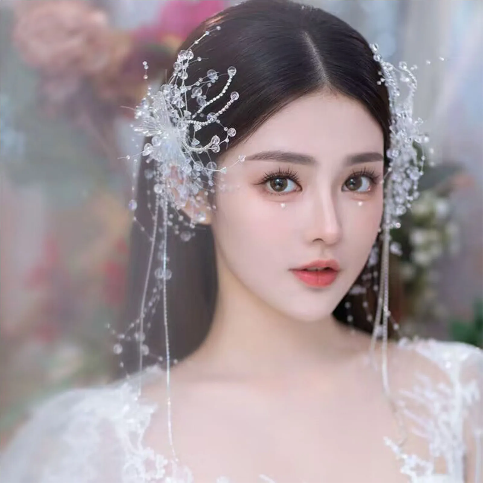 Fairy Tassel Hair Clip For Women Mermaid Pearl Butterfly Side Hairpin Exquisite Elegant Wedding Party Travel Hair Accessories