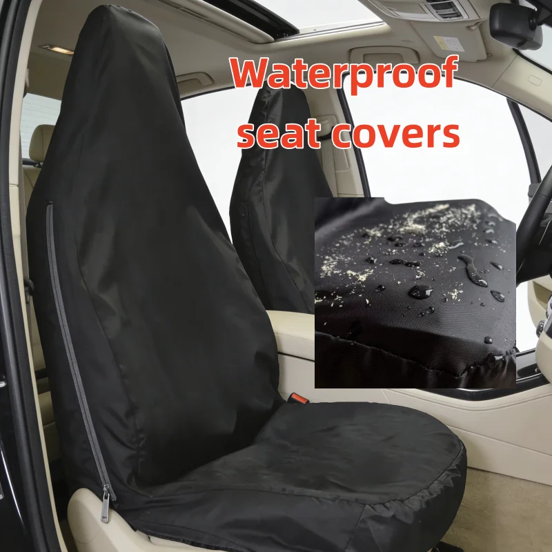 

Custom-Fitted Waterproof Heavy-Duty Van Seat Covers For Ford Transit Custom (2013–Present): Driver And Double Seat Set (Black)