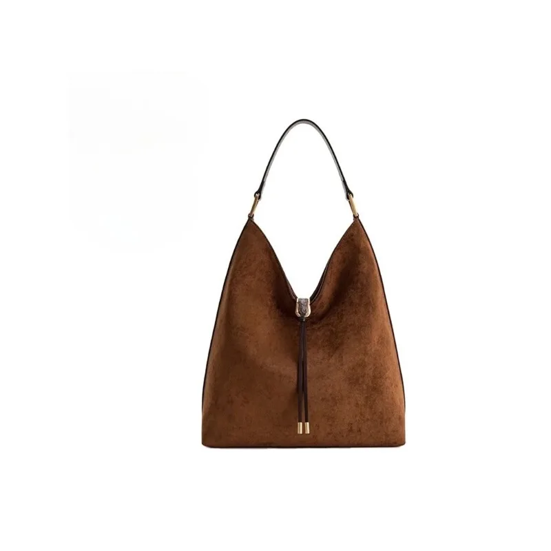 

Tote bag, underarm bag, new genuine leather women's bag, large capacity shoulder bag, commuting niche bucket bag