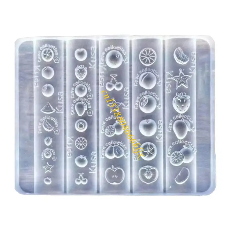 أظافر الفاكهة المصنوعة يدويًا أسماء القالب السيليكون للأظافر الفريدة زخرفة زخرفة المشاريع قالب فن الأظافر 066C