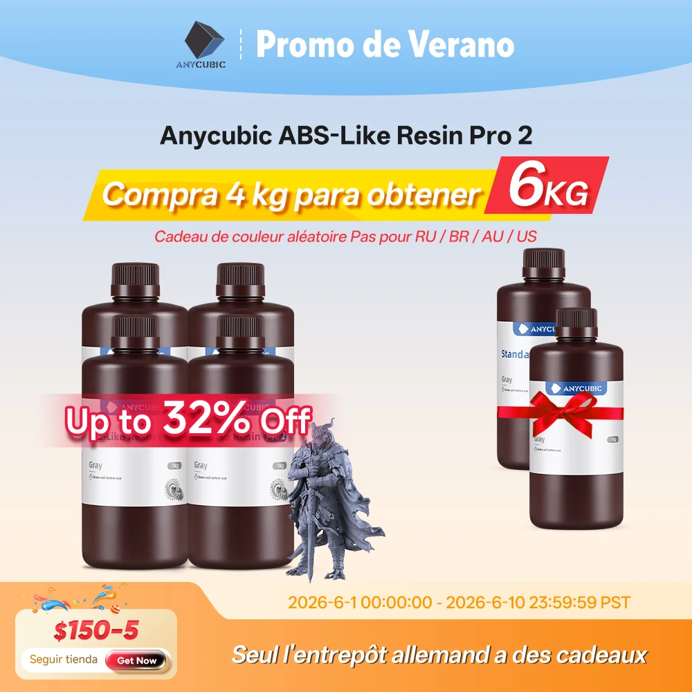 

Newest 4pieces/lot Anycubic ABS Like Reisn 3d Resin High Precision UV 405nm For LCD SLA DLP Anycubic Photon Resin 3d Printer
