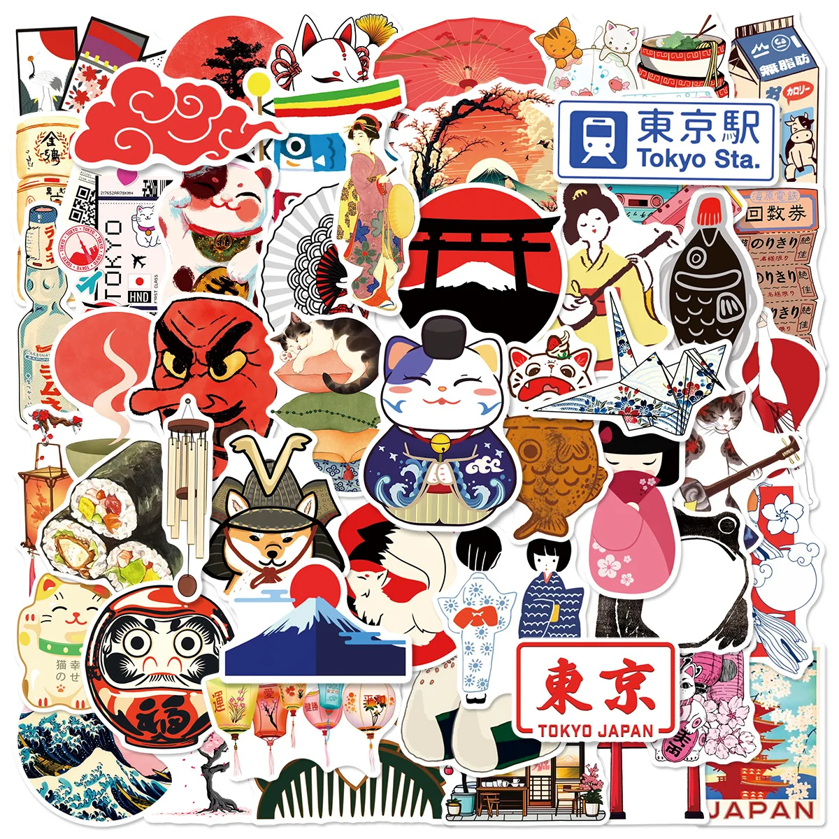 

10/50PCS Japanese Style Culture Cartoon Graffiti Fresh Decorative Guitar Water Cup Laptop iPad Waterproof Sticker Kids Toy