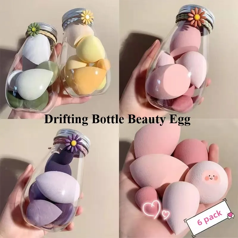 Drift Bottle Makeup Sponge Set, Wet& Dry Dual Use Beauty Blender for Foundation & Powder, Teardrop &Beveled Shapes Cosmetic Puff