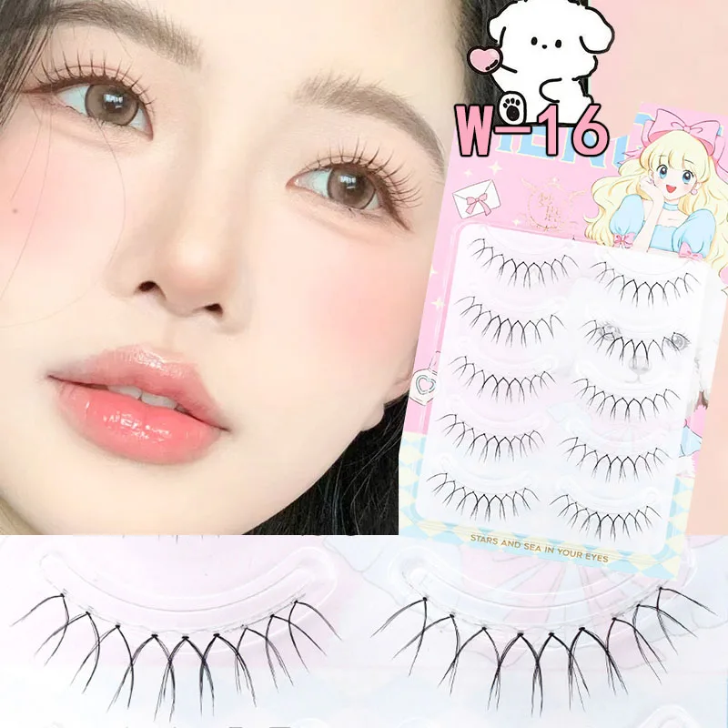 Korean V-shaped False Eyelash Kpop Eyelashes Natural Manga Soft Eyelash Extension Transparent Stem Handmade Eyelash Wholesale