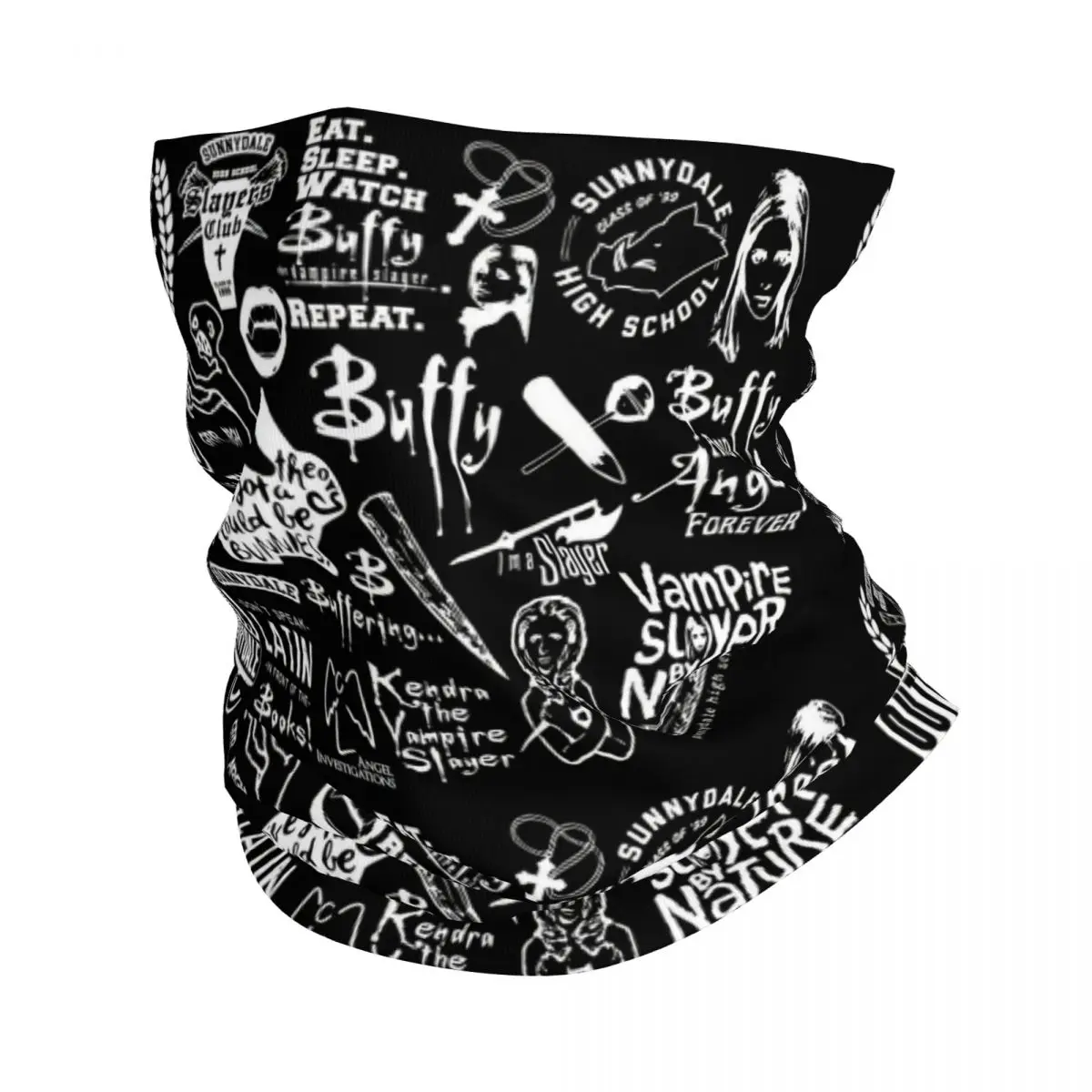 Buffy The Vampire Slayer Collage Bandana Neck Warmer Women Winter Hiking Ski Scarf Gaiter Supernatural Horror Drama Face Cover