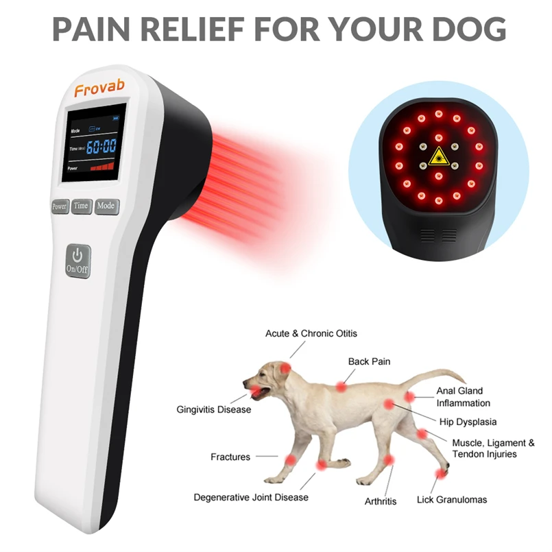 

Frovab Pet Laser Therapy Cold Therapy Laser for Knee 808 nm Cold Laser Therapy Device for Dogs Magneto Relieve Pain Massage