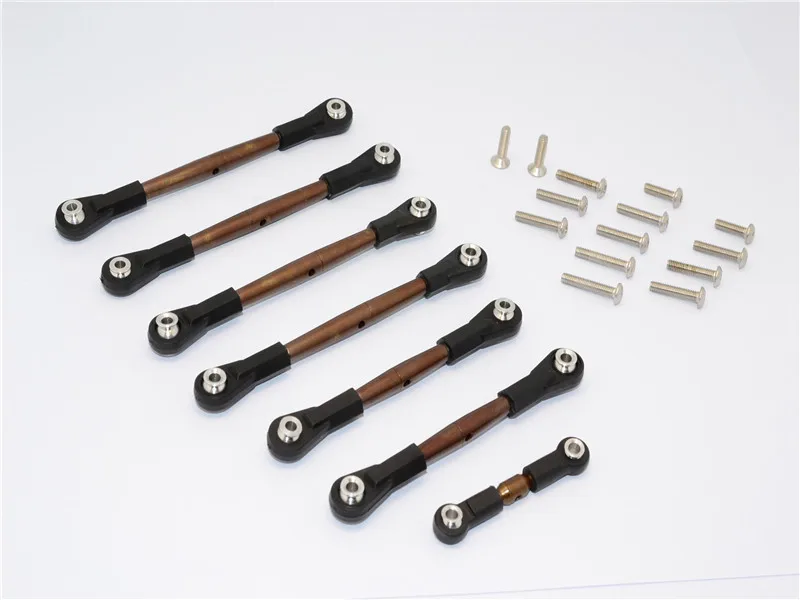 GPM SPRING STEEL COMPLETED TURNBUCKLES WITH PLASTIC BALL ENDS - 7PCS SET (FOR SLASH 4X4 / TELLURIDE)