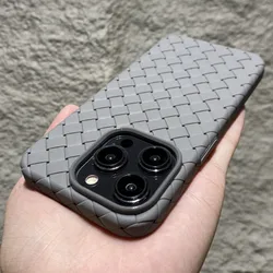 BV Woven Heat Dissipation Soft Silicon Shockproof Case For iPhone 15 14 13 12 11 Pro Max Plus Mini XR X XS 7 8 SE Bumper Cover