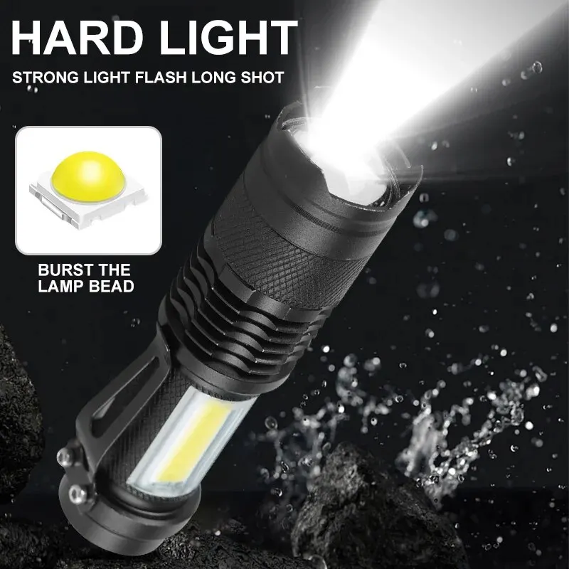 LED Strong Light Flashlight USB Rechargeable Mini Portable Ultra Bright Pocket Small Home Remote Outdoor Lighting Small Handligh