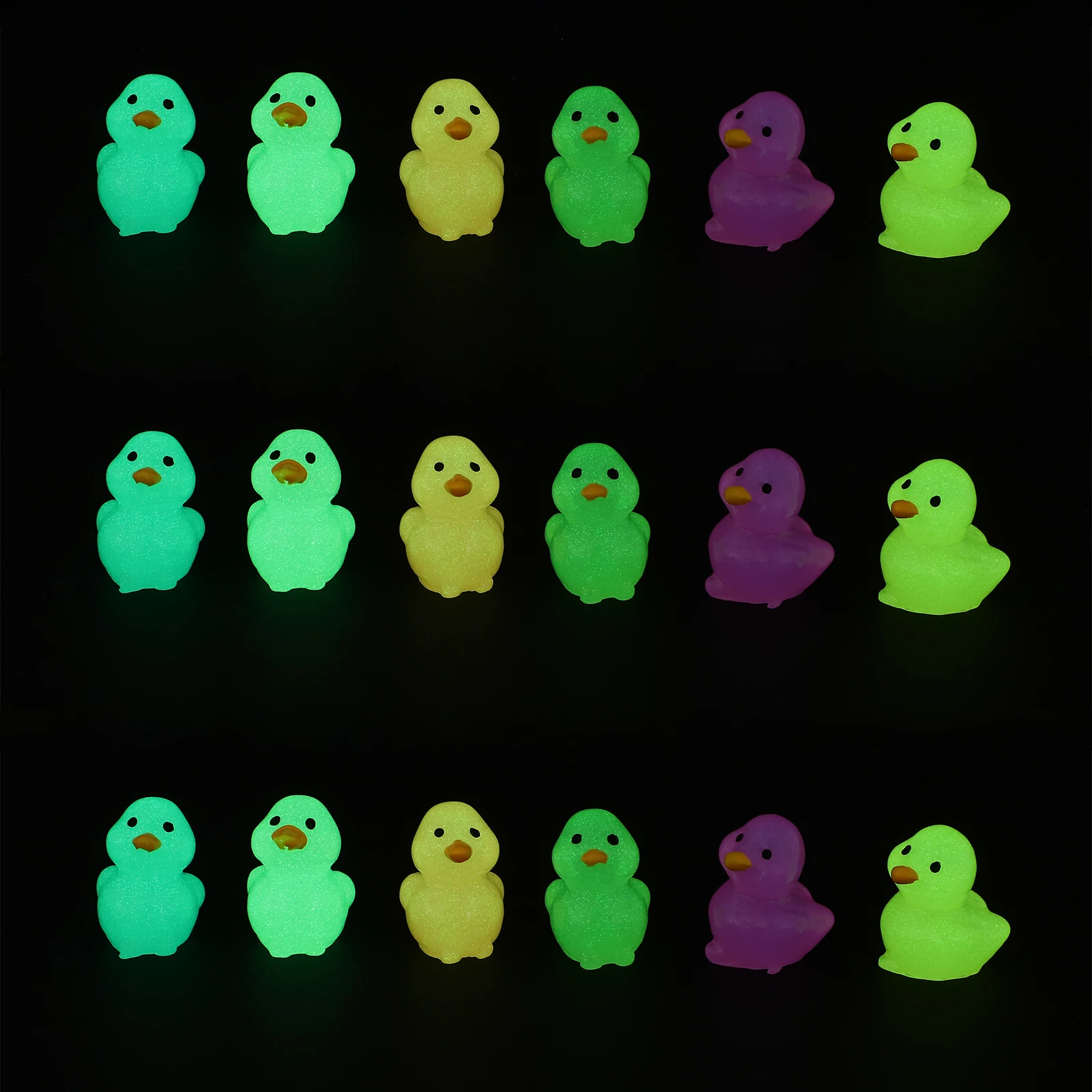 

36pcs Mini Resin Ducks Night Light Decoration Garden Statues Glow Dark Figurines Durable Home Outdoor Indoor Plants Accessories