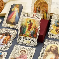 Jesus Holy Family Hollowed Out Lace Bookmark Christian Catholic Icon Card Exquisite Gift Church Souvenir