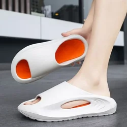 Korean Version Slippers Men Summer Outer Wear Anti-slip Stomping Super Soft Sandals Home Trend One Word Mop Basketball Slippers