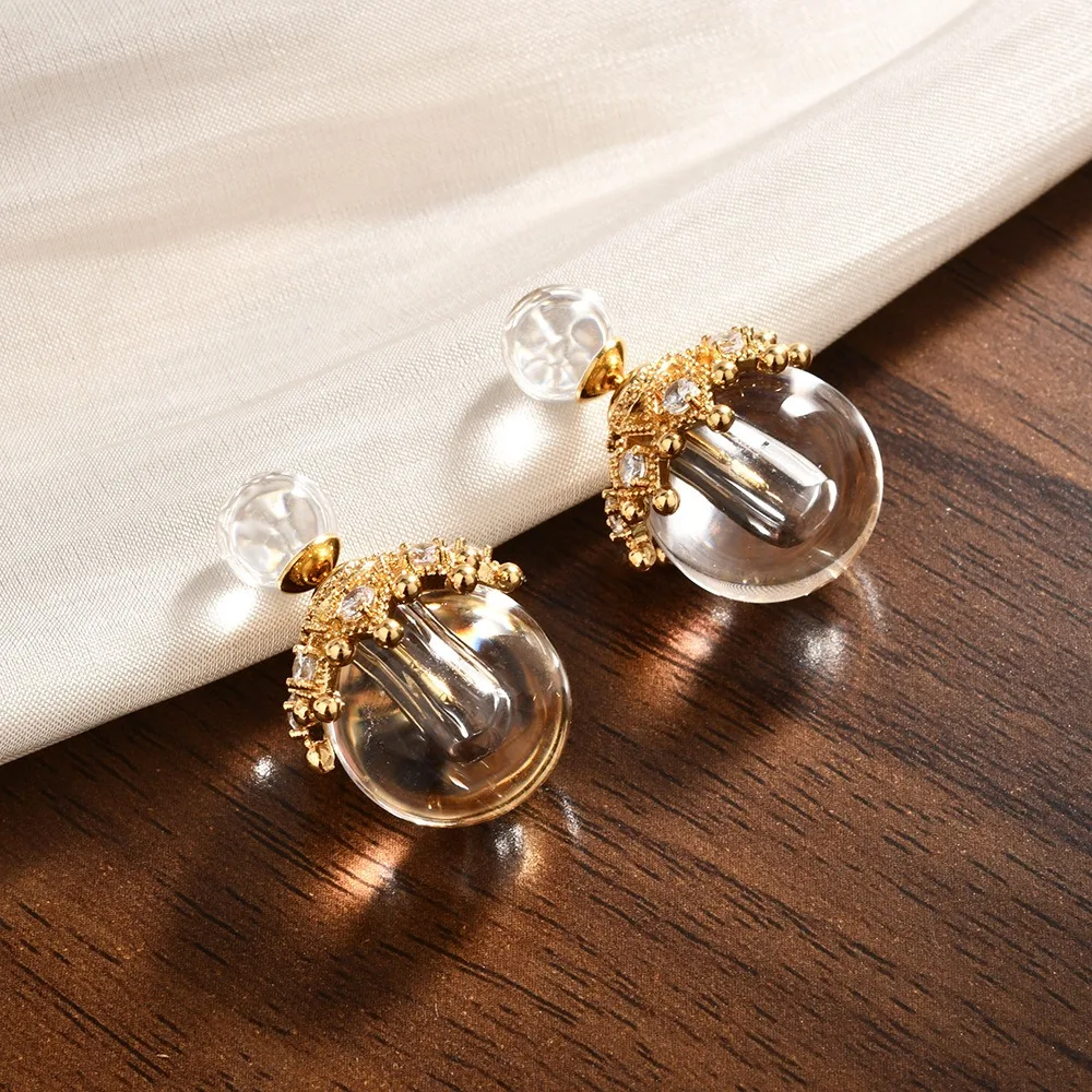 

Серьги индивидуального дизайна во французском стиле с геометрическим жемчугом, микронабор спереди и сзади, модные роскошные серьги-гвоздики, элегантные украшения