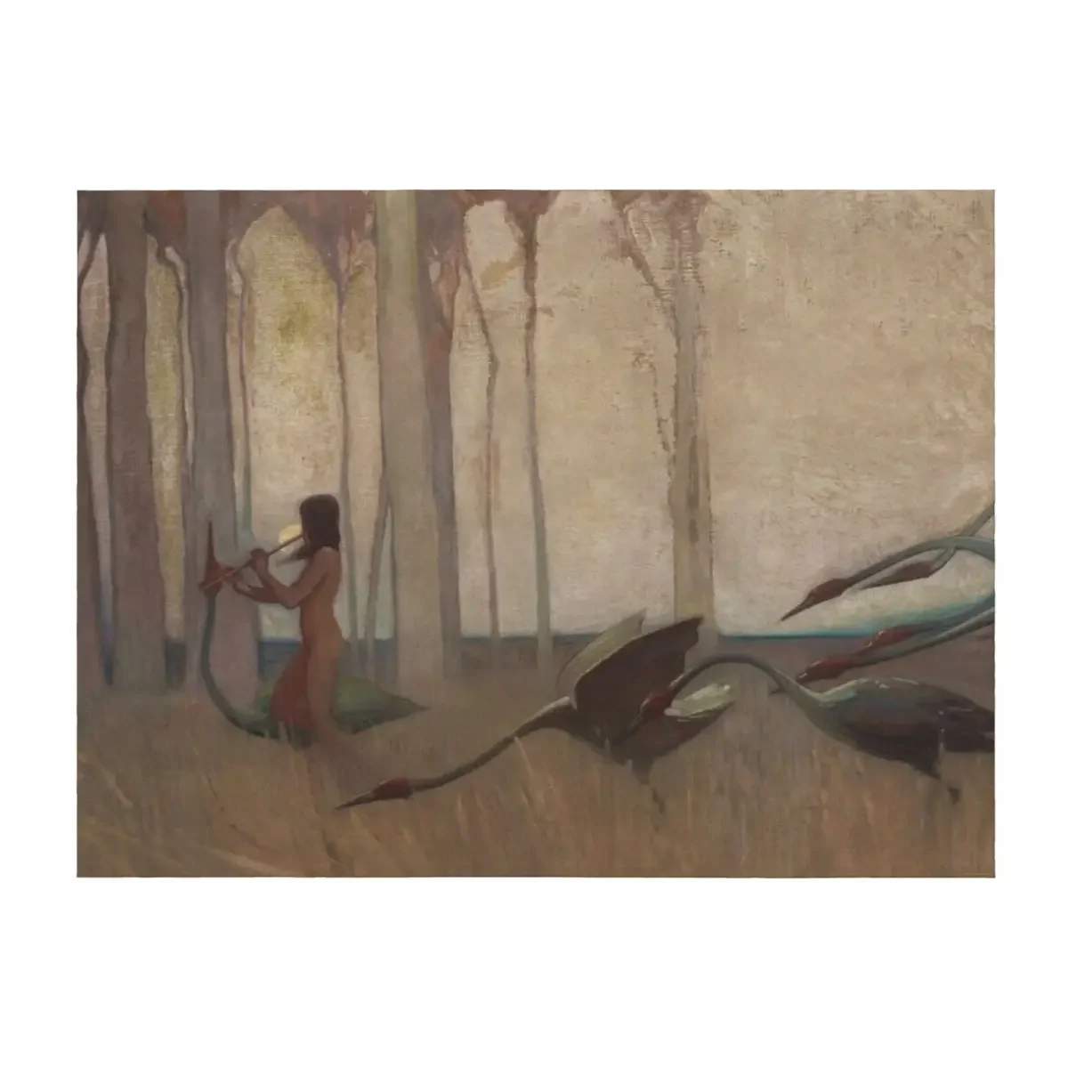 

The Spirit of the Plains by Sydney Long (1914) Throw Blanket Luxury Designer Giant Sofa Sofa Throw Bed Blankets