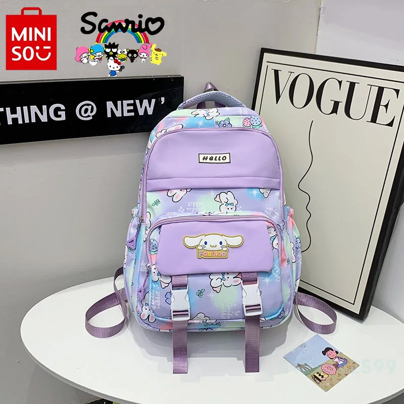 Miniso Cinnamoroll-mochila escolar de alta calidad para mujer, morral pequeño y fresco de gran capacidad, a la moda, novedad