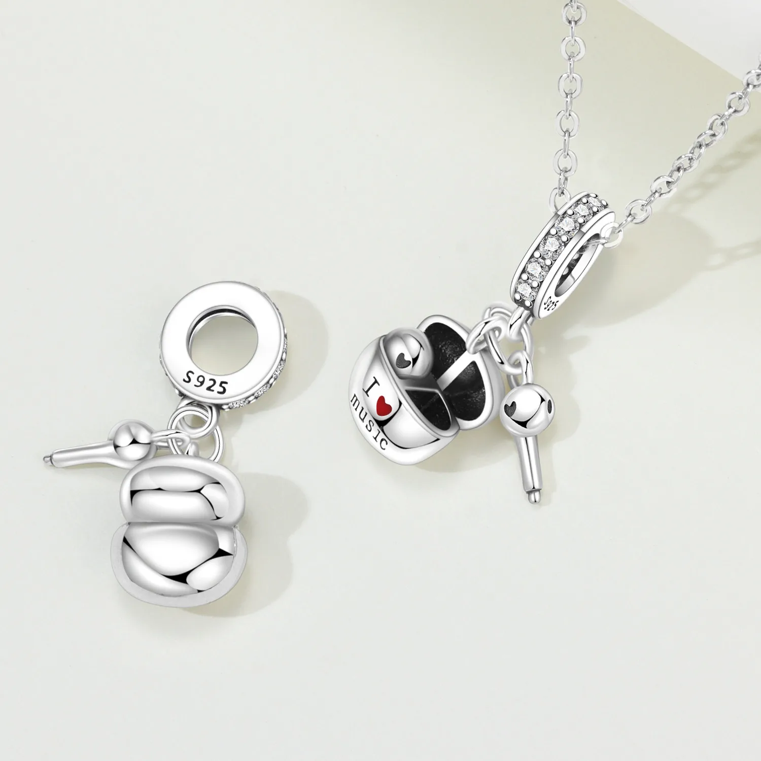 925 Sterling Silver Bead Interests Love Music Musical Notes Headphone Pendant DIY Jewelry Making Bracelet Charm for Women Gift