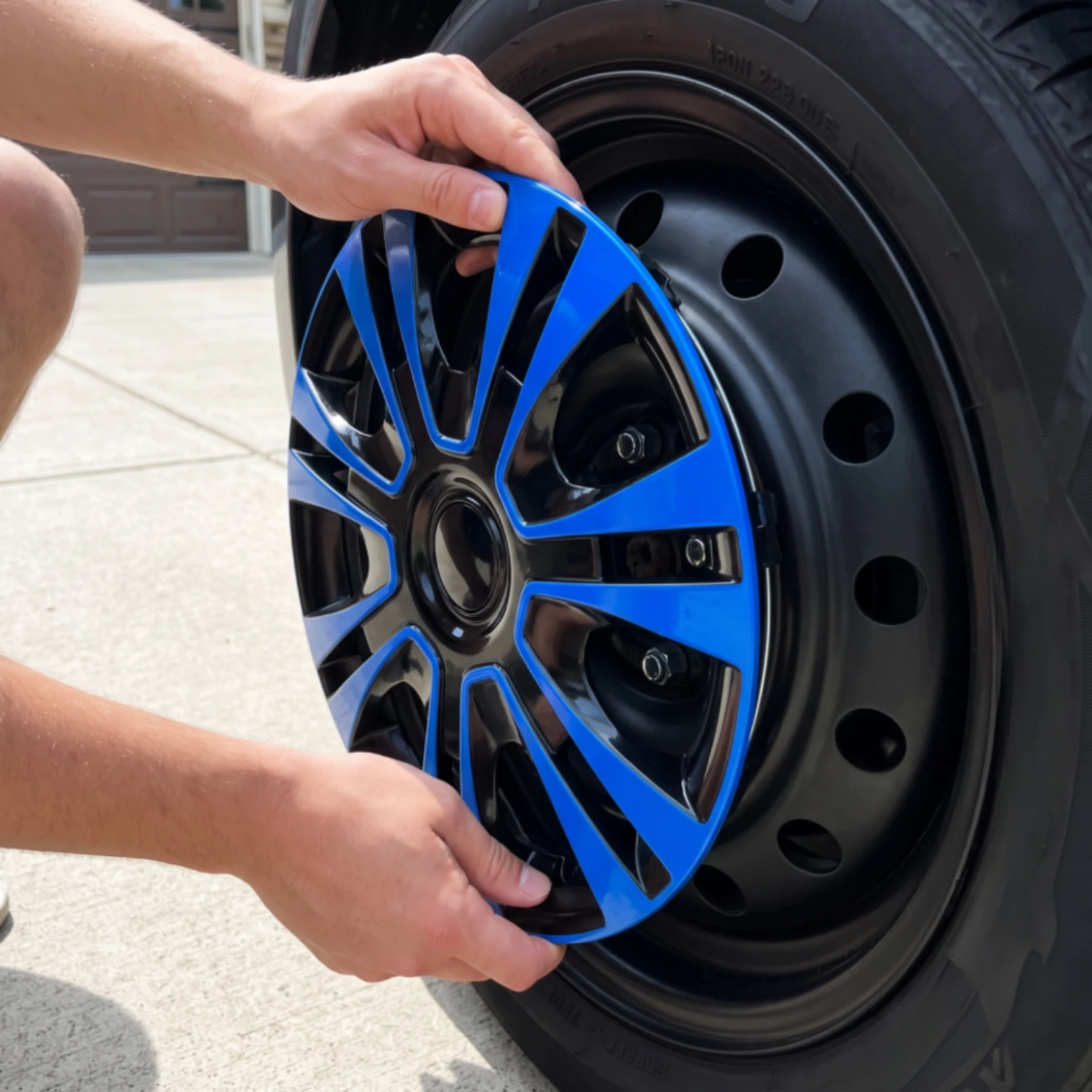 4 Pieces Wheel Cover with Multi-Spoke Design Easy to Install Hubcap Wheel Covers Press-Fit Hubcaps Long-Lasting Premium