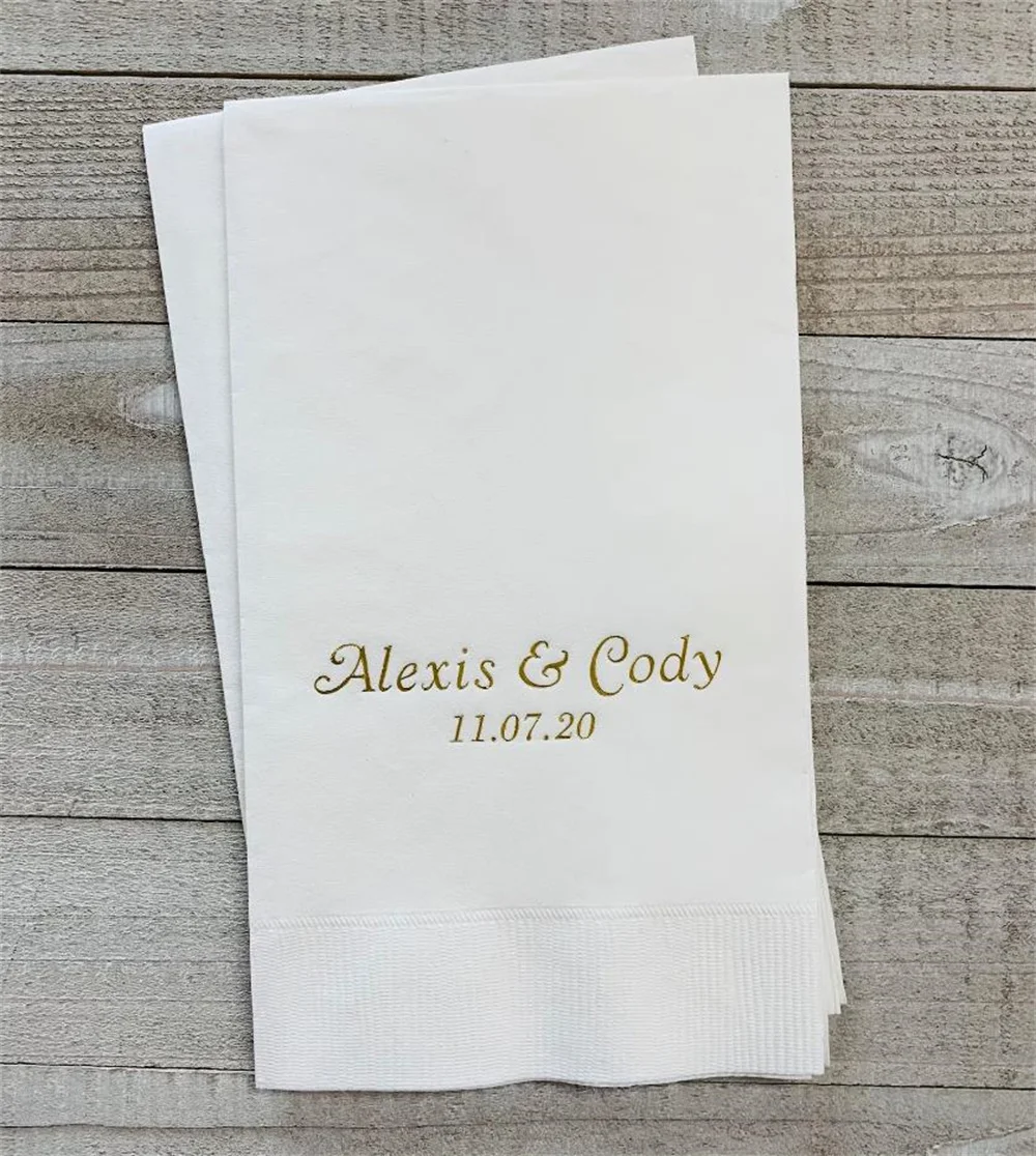 

Personalized Hand Guest Towels Paper Dinner Napkins Wedding Favors Hostess Gift Party Engagement Monogram Birthday Bar Bat Mitzv