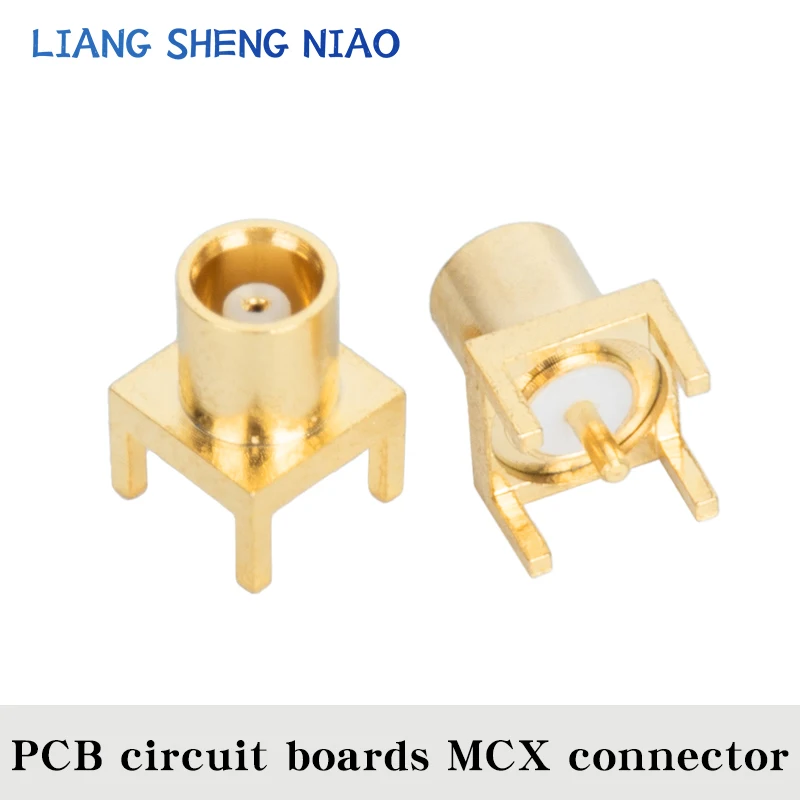 مطلية بالذهب MCX أنثى جاك موصل ، PCB جبل مع لحام ، مقبس مستقيم ، موصل RF ، MCX-KE-PCB ، 10 قطعة لكل مجموعة