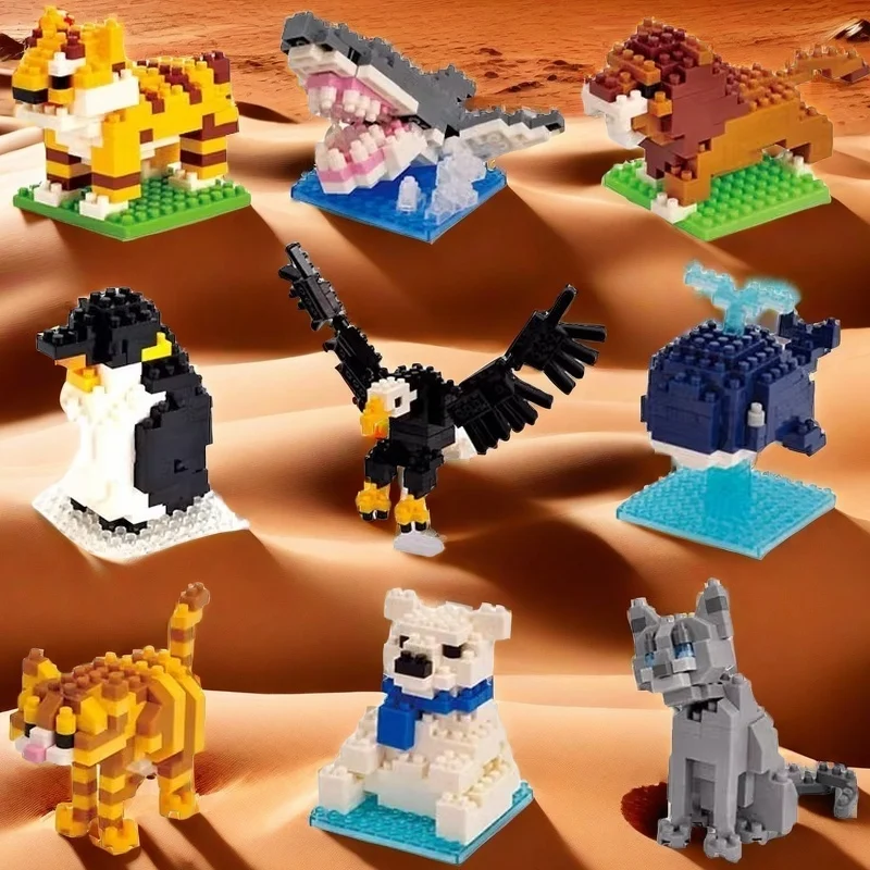 

A number of small animal building blocks puzzle assembling toys Enlightenment model scene create desk office computer decoration