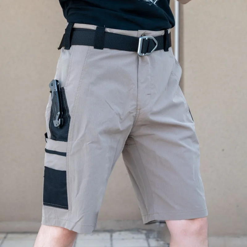 Shorts cargo de caminhada masculino, shorts de trabalho de secagem rápida para homens, casual, tático com vários bolsos, à prova