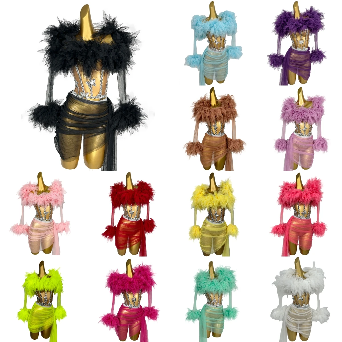 

Блестящие топы с пайетками и прозрачной сеткой, мини-юбка, комплект из 2 предметов, одежда для ночных клубов, танцев, сценических выступлений, вечеринок, шоу, костюм для выступлений