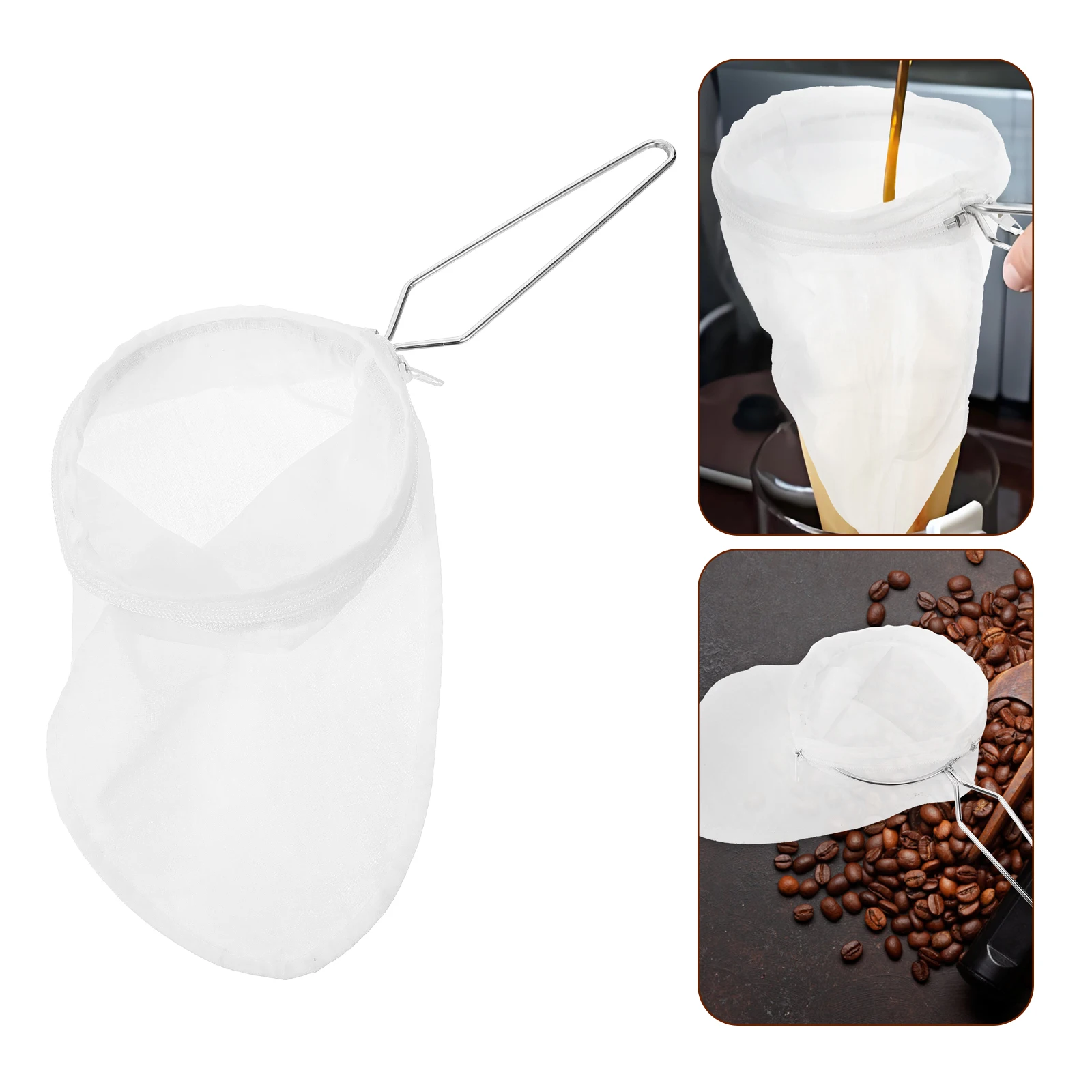 Bolsa reutilizable de tela de acero inoxidable, filtración fuerte, diseño Simple, artesanía fina, uso práctico, bolsas para colar jugo
