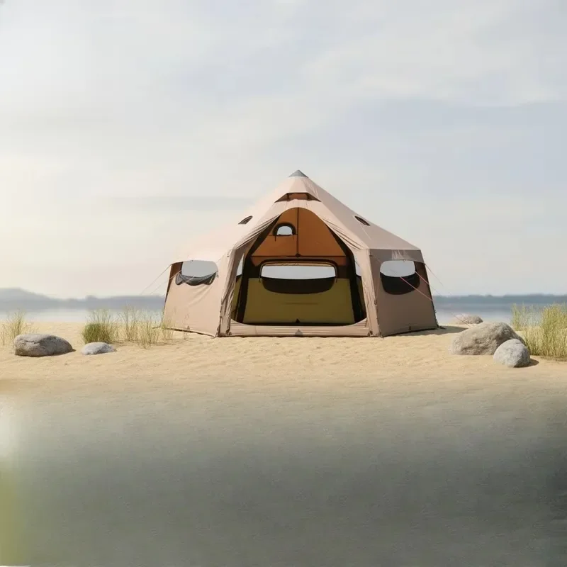 Easy Install Inflatable Yurt Tent Breathable Lightweight Stable for Outdoor Camping