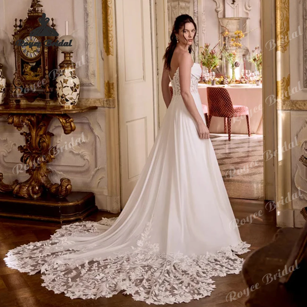 

Chiffon Draped Cowl Detail A Line Wedding Dresses 2026 Sheer Bodice Beach Bridal Gown Customized vestido de novia