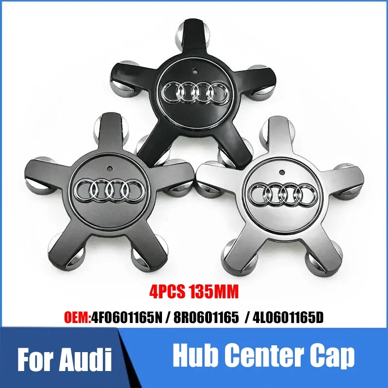 4PCS 135mm Wheel Center Hub Caps For Audi A1 A3 A4 A5 A6 C7 A7 S3 S7 S5 Q3 Q5 Q7 Autobots Logo  8R0601165 4L0601165D 4F0601165N