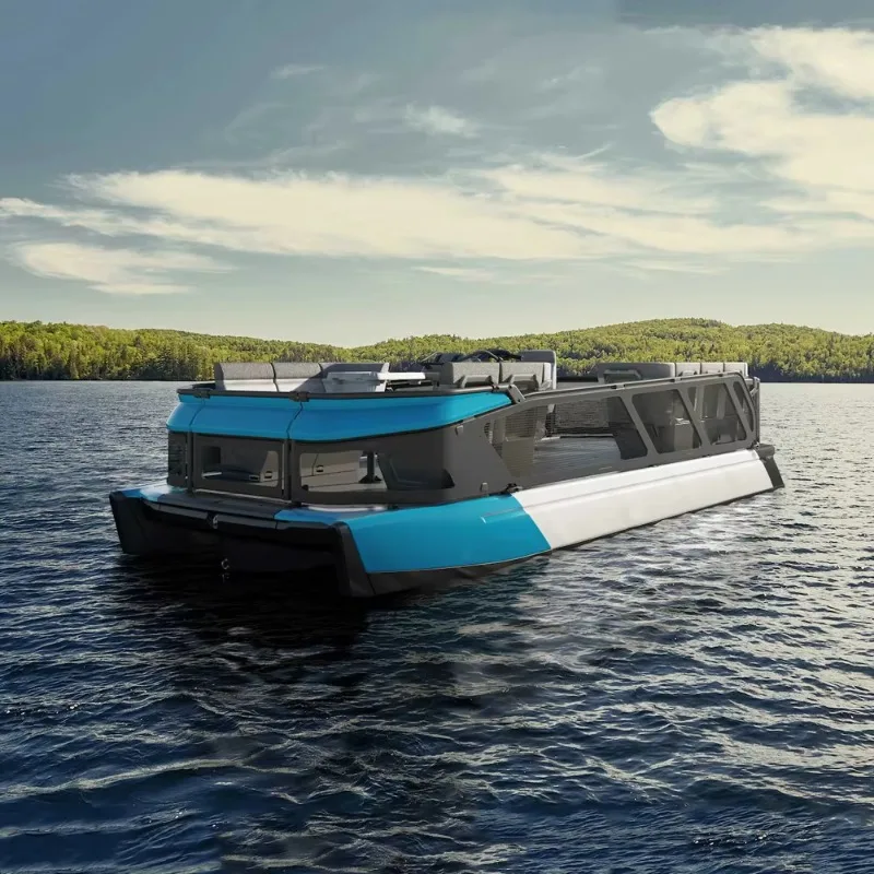 FL Customized Wholesale New High-Speed Aluminum Pontoon Boat with Useable Floor Space for Home Use