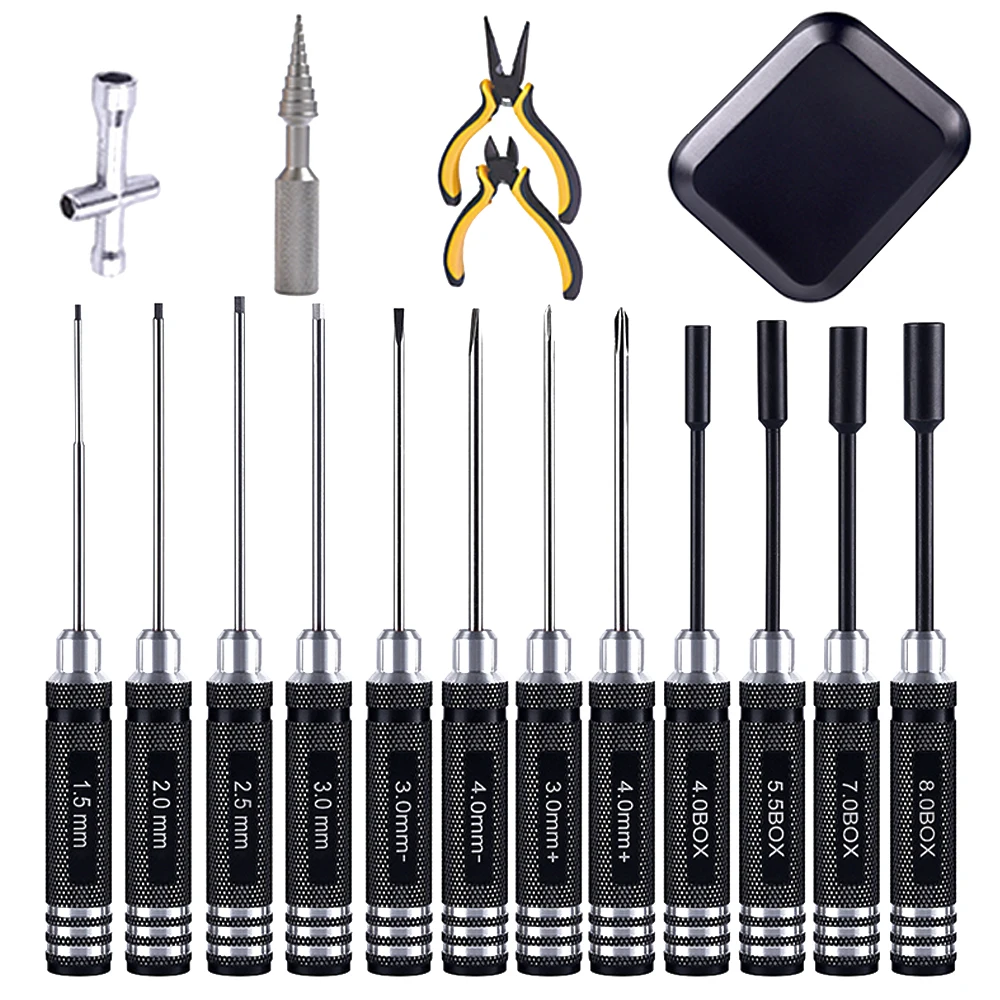 Multifunction Aluminum Repair Tool Kit Hex Screwdriver/Hex Nut Driver/Phillips Screwdriver/Allen Wrench For RC Car Quadcopter