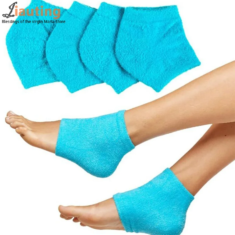 2PCS Gel Heel Socks Moisturing Spa Gel Socks Feet Care Cracked Foot Dry Hard Skin Protector Prevent Dry Heel Feet Care Tools