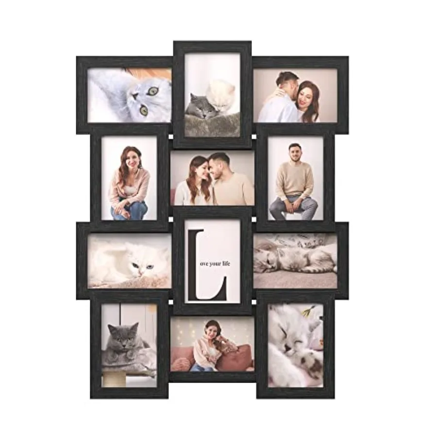 

Collage Picture Frames, 4x6 for Wall Decor, Multi Family Photo for Gallery Decor, Hanging Display, Set of 12, URPF26BK
