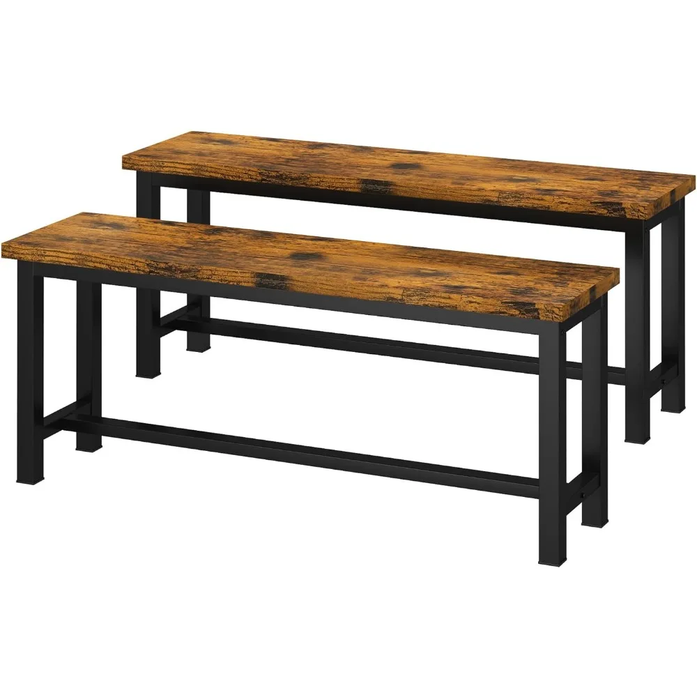 DKLGG Dining Benches, 39 Inch Kitchen Bench, Pair of 2 for Living Room, Bedroom, Industrial Entryway Bench Dining Room Bench wit