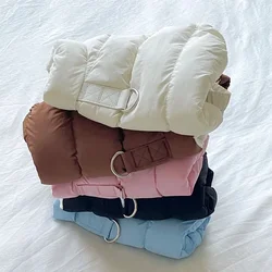 NO Bag Puppy Cotton Pet Coats Winter Warm Pet Dog Clothes For Small Medium Dogs Vests Solid French Bulldog Jackets Clothing