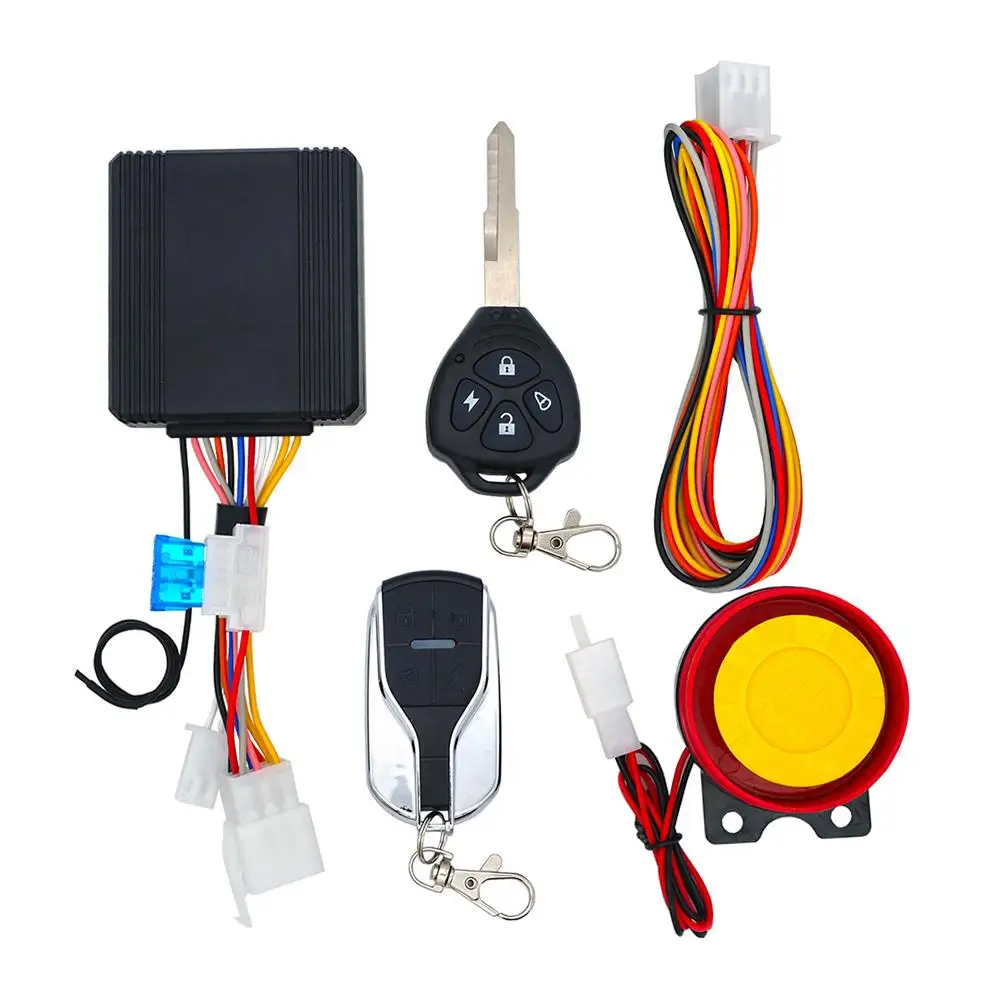 Motorcycle Anti-theft Alarm System Wireless Remote Engine Starter Stop With Remote Controller Module Horn For 12v Motor V5r3