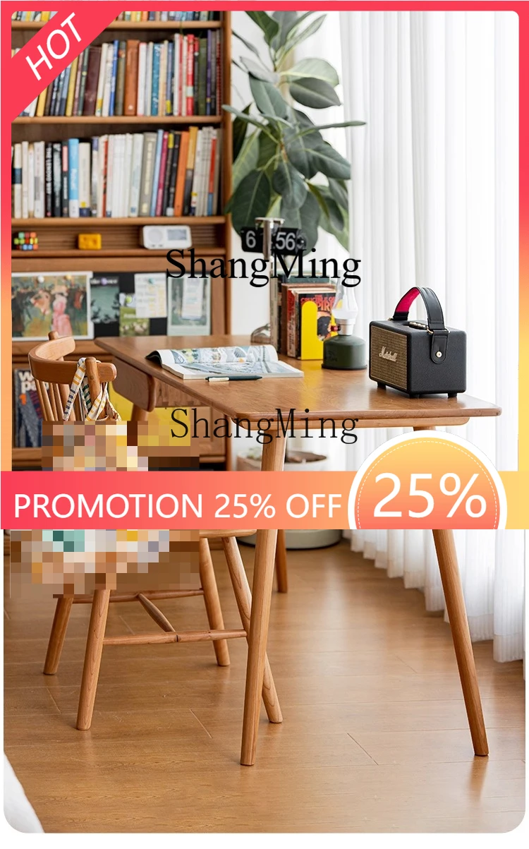 

FG good-looking solid wood desk household small apartment with drawers multi-function computer desk simple workbench