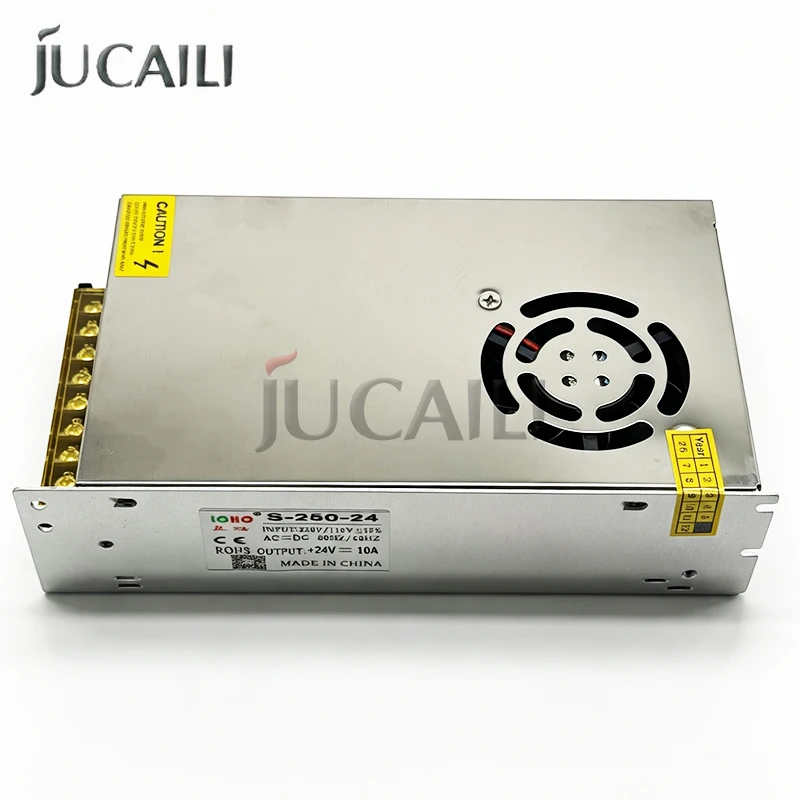 Jucaili 24V 10A Power Supply with Fan 220V Power Source for Large Format Printer Power Supply Box Printer Parts Conversion Kit