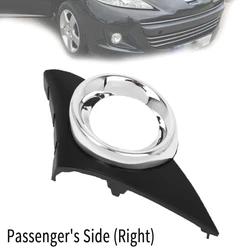 1x Grille de cadre de phares antibrouillard chromés 7452HX, couvercle de phare antibrouillard avant, pare-chocs avant, lunette de phare antibrouillard inférieure pour 207 SPORT 2006-2009 gradué