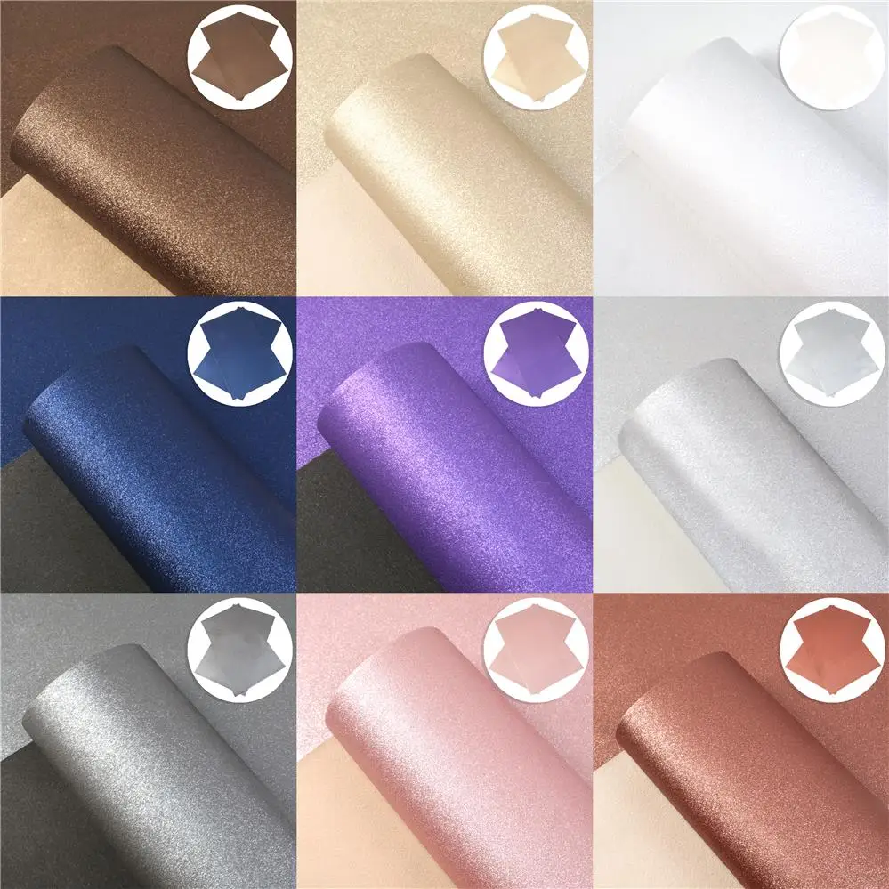 20*33 Solid Color Pearlescent Leatherette Faux Leather Fabric Synthetic Sewing Bow Bag Brooches Hairbow DIY Hademade Material