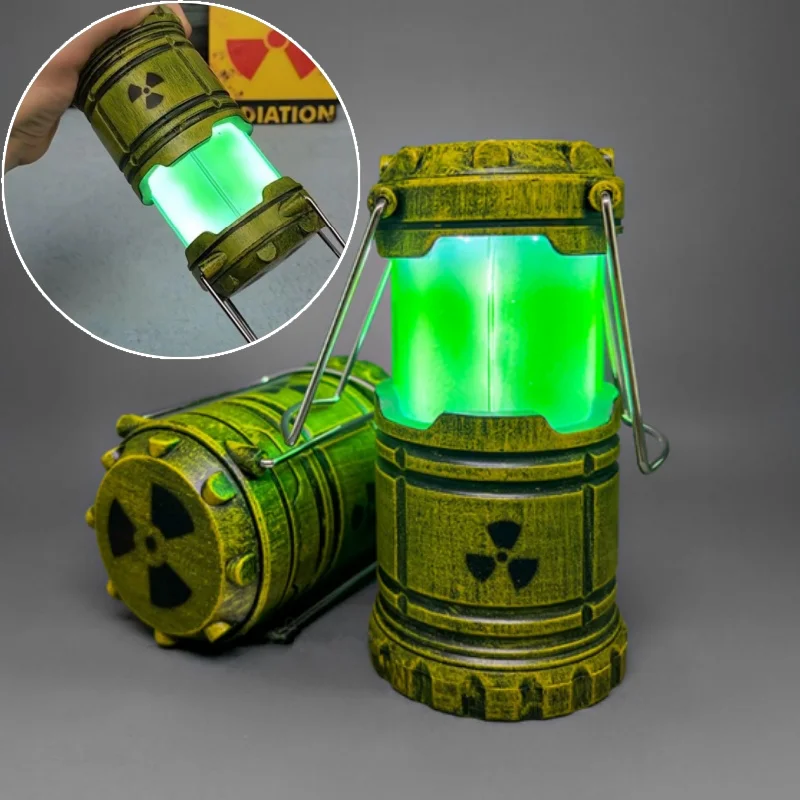 Mini Nuclear Reactor Lantern Novelty Lighting Green LED Simulation Illuminator Halloween Sci Fi Decor Geek Gift Essential