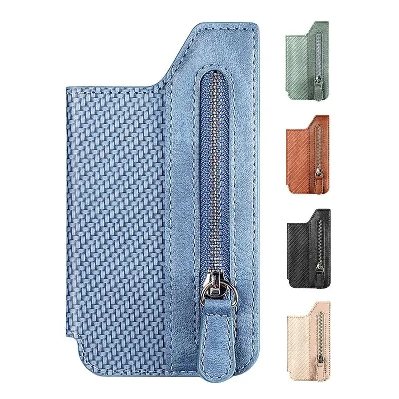 Zipper Credit Card Holder For Cell Phone Multifunctional Adhesive Phone Wallet Card Holder Cell Phone Card Coin Purse