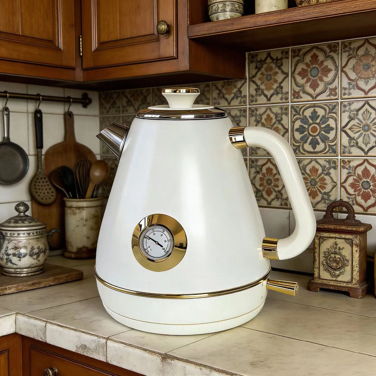 1.7L European Style Electrc Kettle Home Boiling Kettle With Temperature Display 304 Stainless Steel Teapot Auto Power Off 1850W