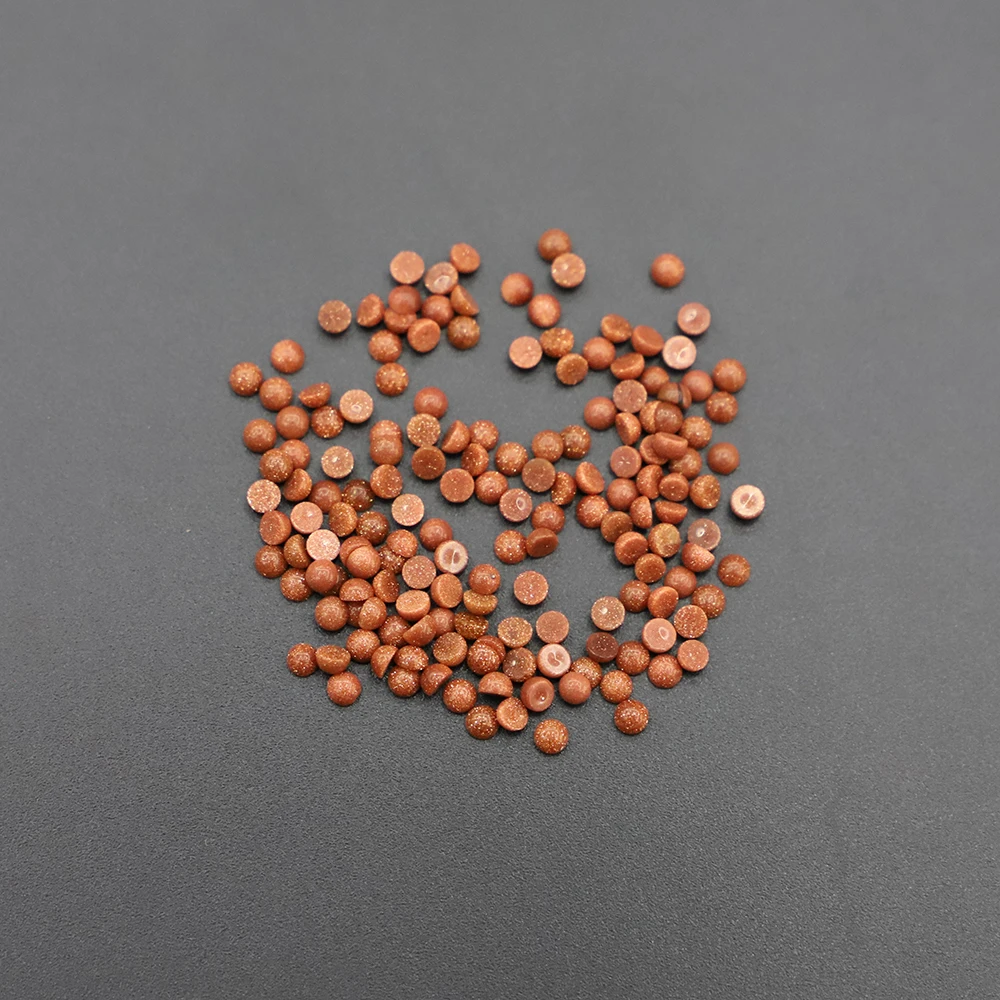 3mm Semi-circular Ring Face Patch Cabochon Natural Stone Red Agate Amethyst Earrings Necklace Accessories Jewelry Making 50P/Lot