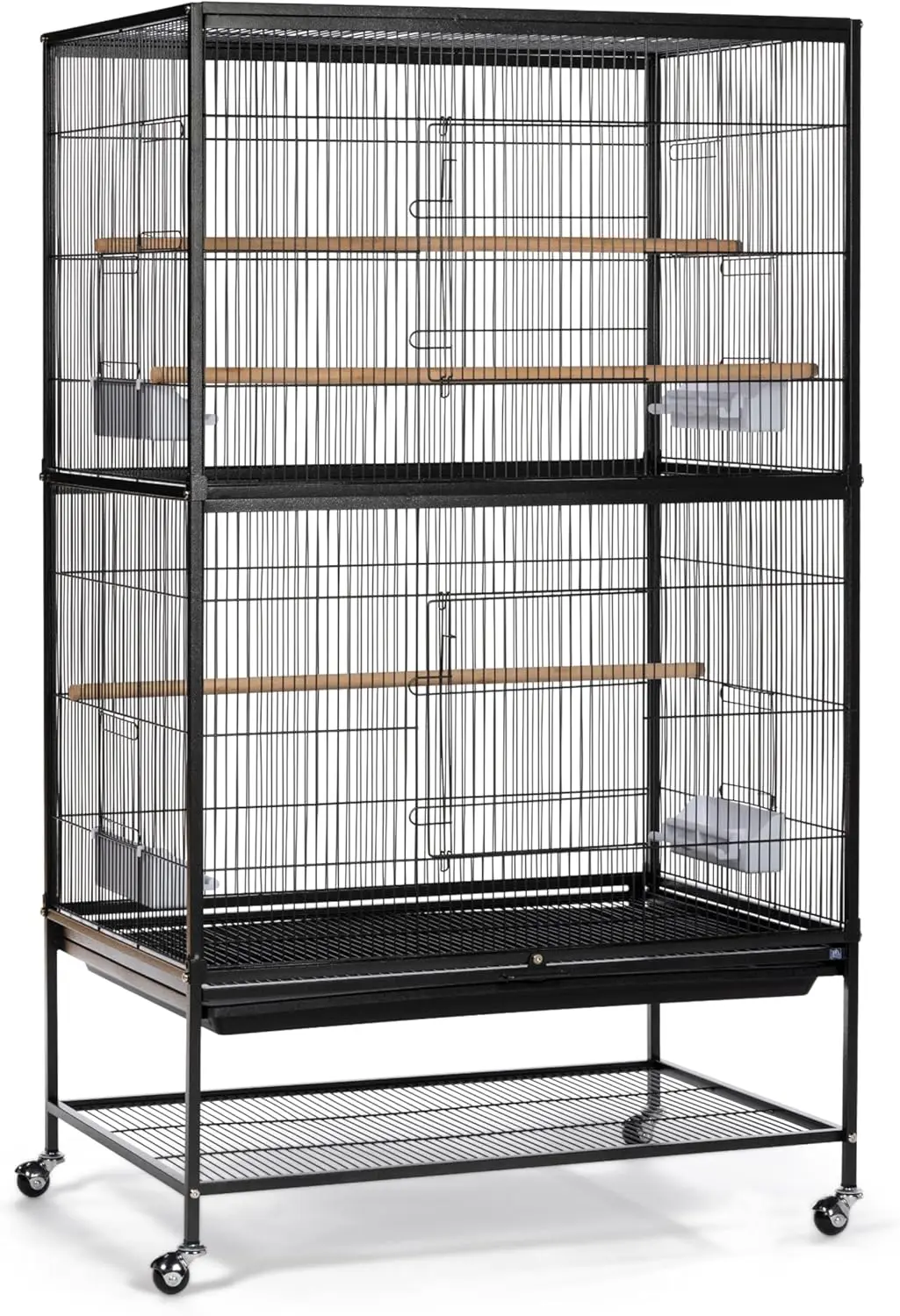

Large Steel Bird Flight Cage with Wheels for Parakeets, Canaries, Finches, Cockatiels, Lovebirds - Black