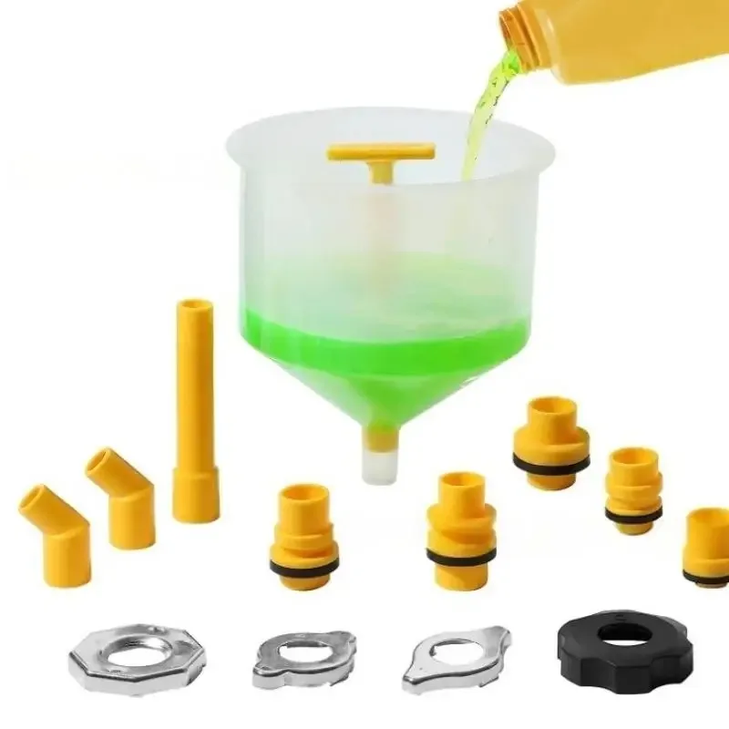 

Universal Vehicles Pour Oil Tool Spill Proof Coolant Filling Kit Plastic Filling Funnel Spout Car Accessories 15Pcs/set